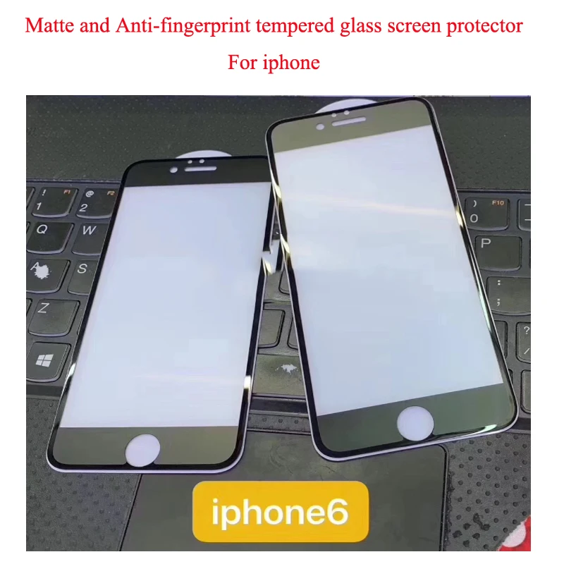 100 шт./лот без отпечатков пальцев матовое закаленное стекло для iPhone X 8 7 6S Plus