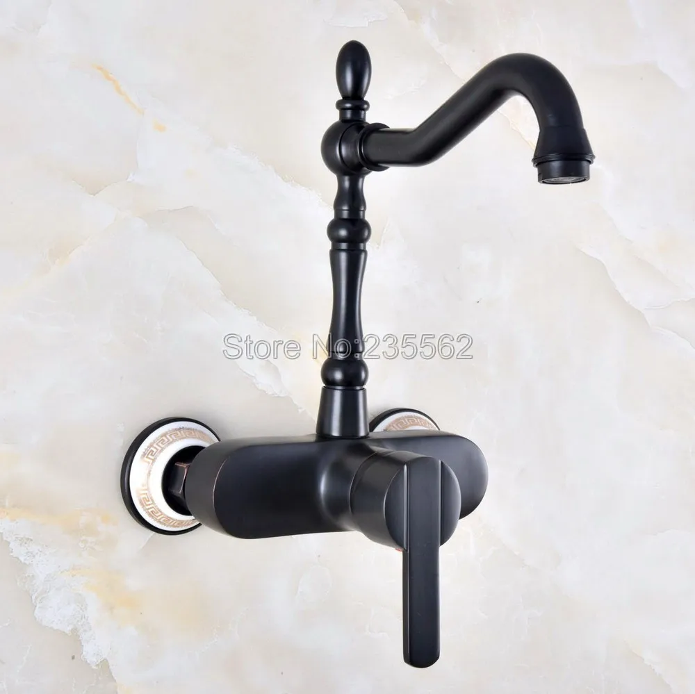 Black Oil Rubbed Brass Kitchen Sink Faucet Wall Mounted Double Handle Bathroom Basin Cold And Hot Mixer Tap lnf876
Black Oil Rubbed Brass Kitchen Sink Faucet Wall Mounted Double Handle Bathroom Basin Cold And Hot Mixer Tap lnf876