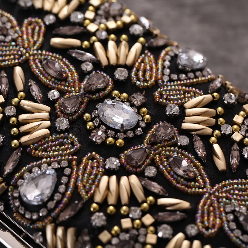 Vintage Luxury GEM Rhinestone Black Evening Bags Clutch Women Long Chain Diamond Beaded Shoulder Bag Wedding Party Clutch Purse
Vintage Luxury GEM Rhinestone Black Evening Bags Clutch Women Long Chain Diamond Beaded Shoulder Bag Wedding Party Clutch Purse