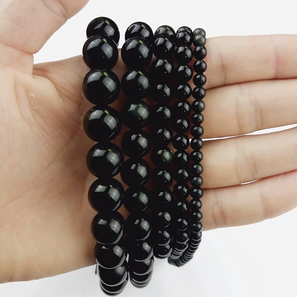 WLYeeS Factory Price Black obsidian stone natural stone 4-12mm round loose beads selection size for jewelry bracelet Making DIY
WLYeeS Factory Price Black obsidian stone natural stone 4-12mm round loose beads selection size for jewelry bracelet Making DIY
