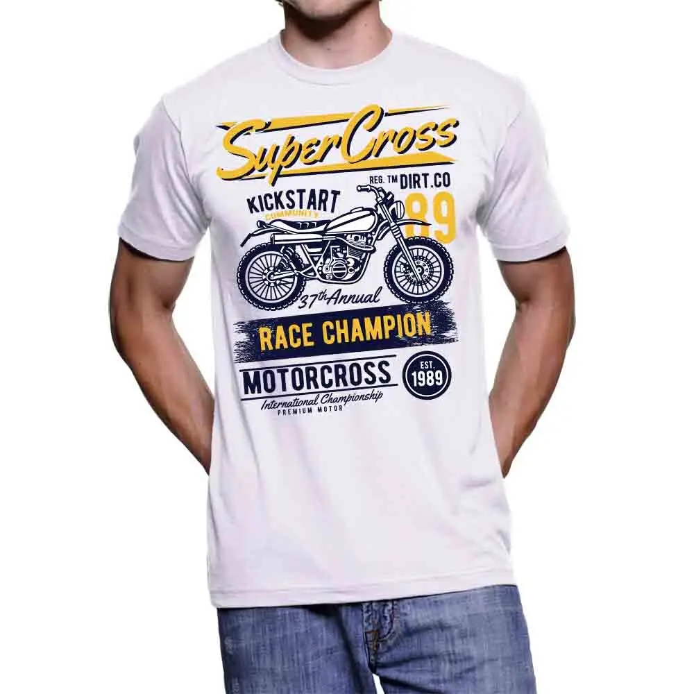 T - Shirt Uomo Super Cross Cotton Tee Shirts for Men Tee Shirt Short Sleeve Tops Hip Hop Clothes