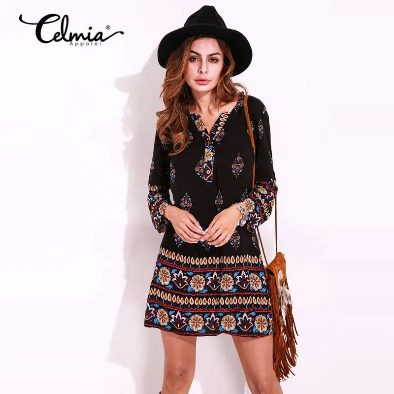 Retro Ethnic Style Mini Dress Summer 2021 Casual Loose Long Sleeve V Neck Flowers Print Beach Dresses Women Clothing
Retro Ethnic Style Mini Dress Summer 2021 Casual Loose Long Sleeve V Neck Flowers Print Beach Dresses Women Clothing
