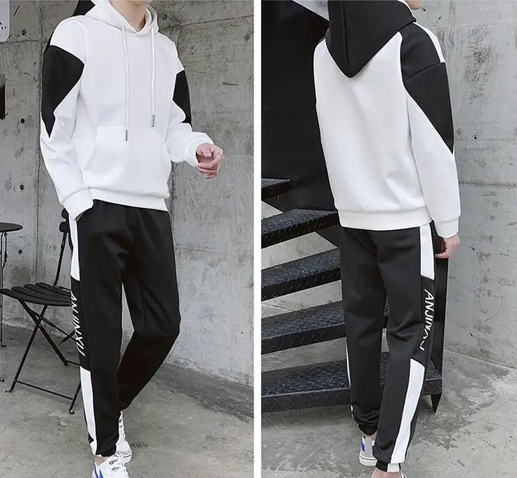 Rlyaeiz 2019 Spring Autumn Casual Tracksuit Men Sporting Wear Color Patchwork Hoodies + Pants Two Pieces Set Male Sporting Suits
Rlyaeiz 2019 Spring Autumn Casual Tracksuit Men Sporting Wear Color Patchwork Hoodies + Pants Two Pieces Set Male Sporting Suits