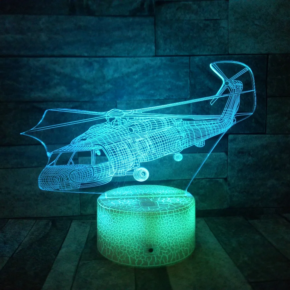 3D Optical Illusion lamp LED 7 Color Changing Cool Soft Night Light Safe For Kids- Helicopter
3D Optical Illusion lamp LED 7 Color Changing Cool Soft Night Light Safe For Kids- Helicopter