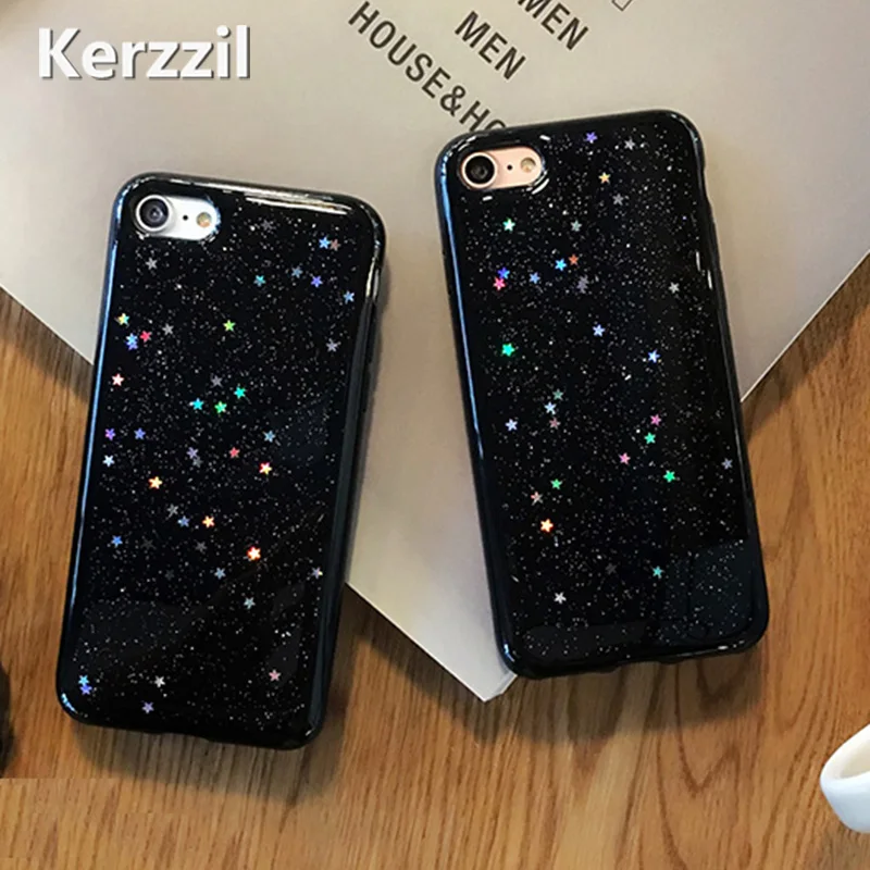 Фото Чехол Kerzzil для iPhone 7 8 6 6S Plus блестящие звезды мягкие прозрачные - купить
