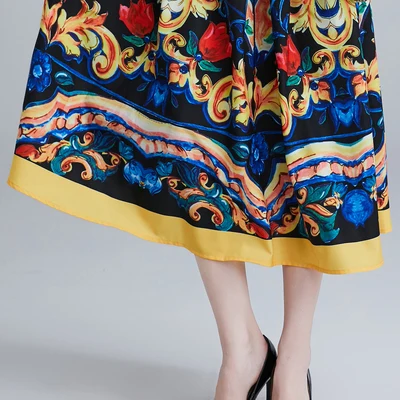 High Quality New 2019 Fashion Designer Runway Dress Women's Short Sleeve Floral Print Vintage Mid Calf Long Shirt Party Dress
High Quality New 2019 Fashion Designer Runway Dress Women's Short Sleeve Floral Print Vintage Mid Calf Long Shirt Party Dress