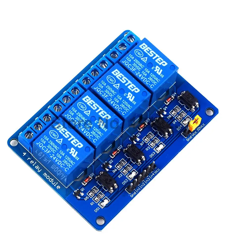 5PCS 4 Channle 24V Relay Module Relay Expansion Board Low Level Trigger 4-way Relay Module for Arduino
5PCS 4 Channle 24V Relay Module Relay Expansion Board Low Level Trigger 4-way Relay Module for Arduino
