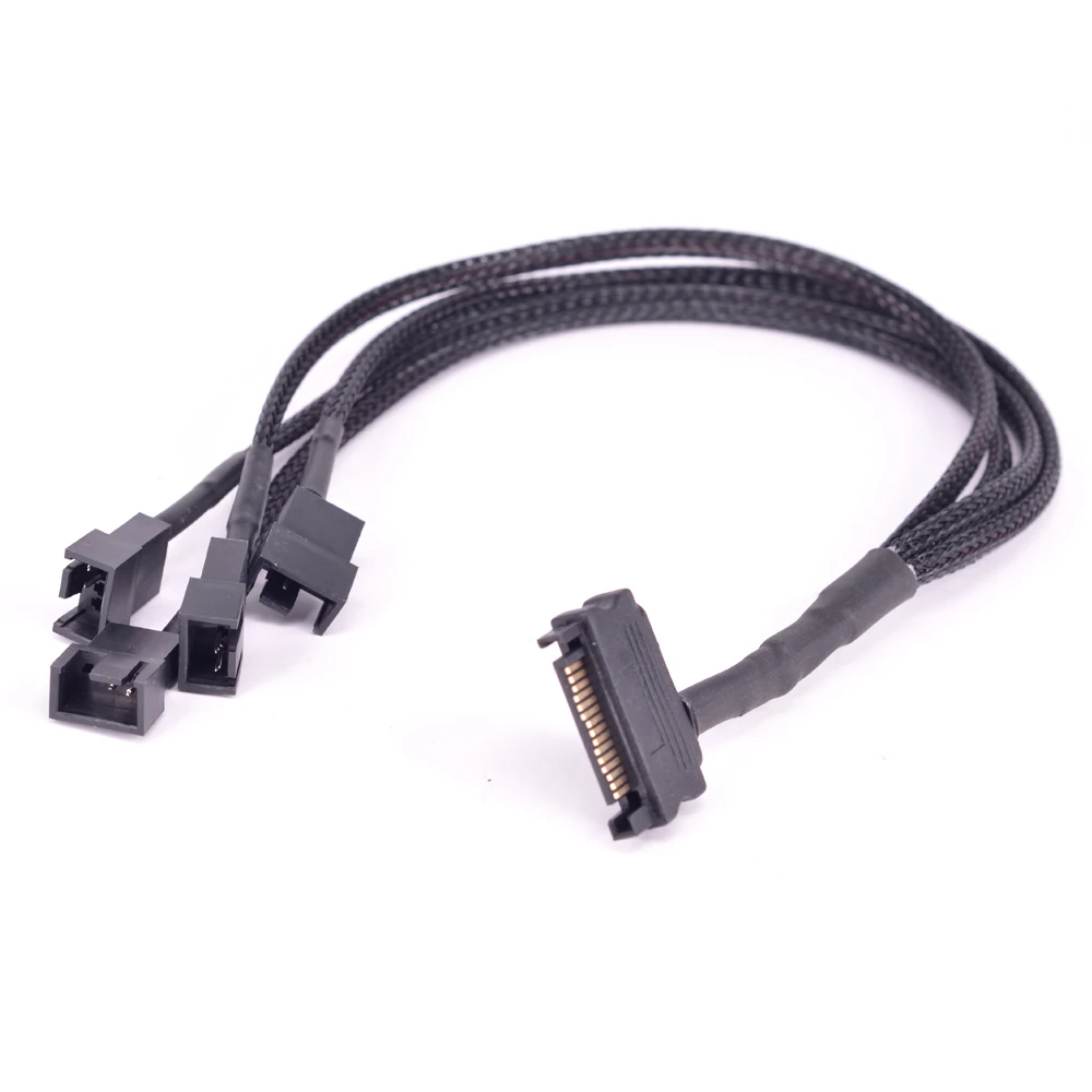15Pin SATA 1 to 6 / 4 / 3 Port 3Pin Fan Power supply Cable SATA Male to 3 Pin Male Cooling PWM Cable in Sleeves
15Pin SATA 1 to 6 / 4 / 3 Port 3Pin Fan Power supply Cable SATA Male to 3 Pin Male Cooling PWM Cable in Sleeves