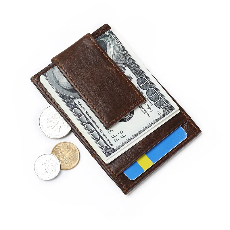 Genuine leather Mini Men's wallet with coin pocket Small smart purse slim money clip for man
Genuine leather Mini Men's wallet with coin pocket Small smart purse slim money clip for man
