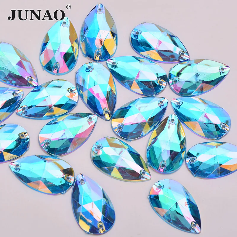 JUNAO 17x28mm Aqua Blue AB Crystal Big Drop Rhinestones Sewing Strass Applique Flat Back Gems Acrylic Crystal Stones for Crafts
JUNAO 17x28mm Aqua Blue AB Crystal Big Drop Rhinestones Sewing Strass Applique Flat Back Gems Acrylic Crystal Stones for Crafts