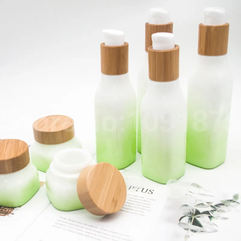 5pcs 100ml 120ml white porcelain look glass cosmetic bottle with bamboo pump for lotion shampoo package
5pcs 100ml 120ml white porcelain look glass cosmetic bottle with bamboo pump for lotion shampoo package