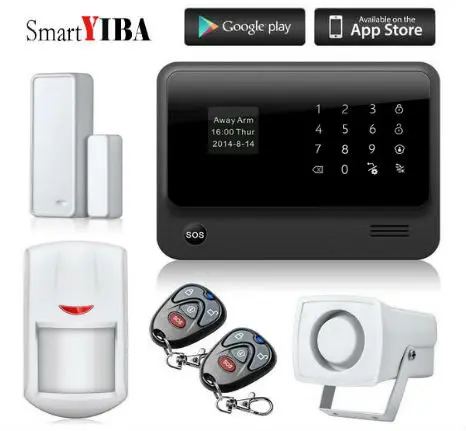 

SmartYIBA G90B Plus WIFI GSM system 2G with Touch keypad IOS Android APP control Home Security Alarm System with HD IP camera