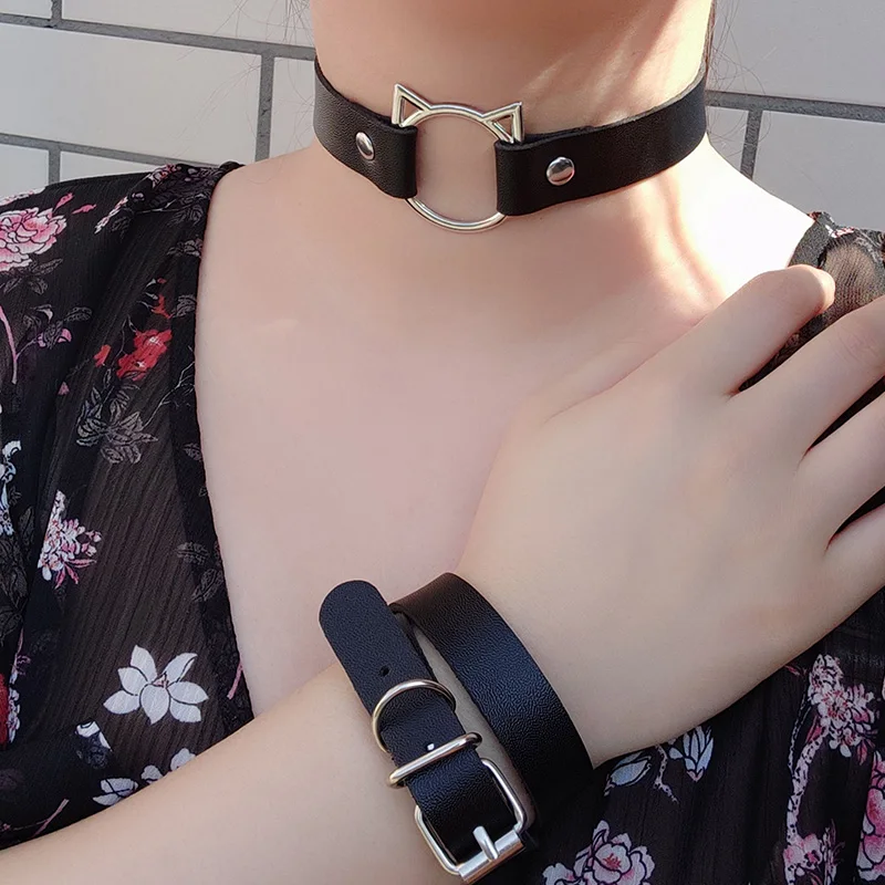 Hot Punk Harajuku Collar Choker Necklace Kit head PU Leather Choker Punk Goth Handmade Neck Bracelet animal Jewelry wholesale
Hot Punk Harajuku Collar Choker Necklace Kit head PU Leather Choker Punk Goth Handmade Neck Bracelet animal Jewelry wholesale