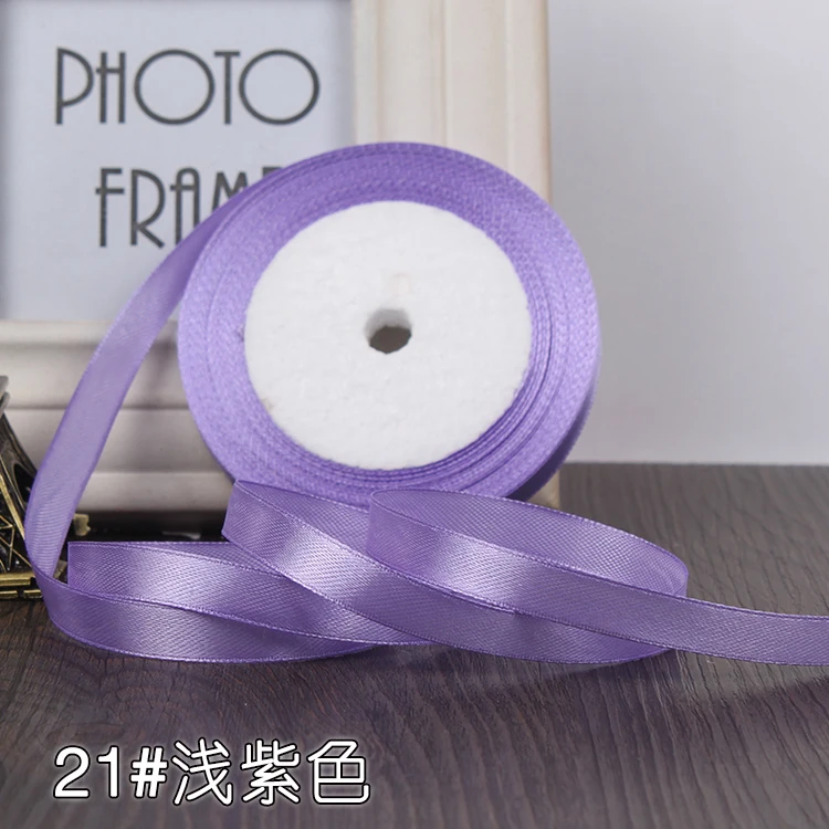 Шелковая сатиновая лента с одним лицом 10 мм 25 ярдов недорогая декоративная