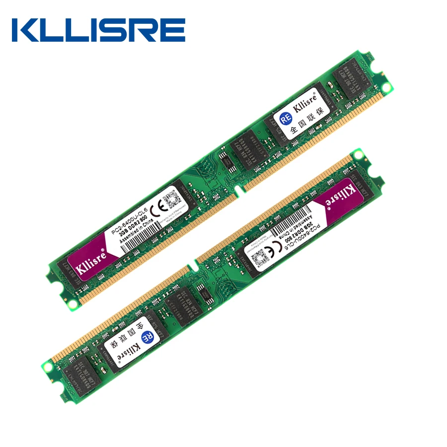 Kllisre DDR2 (2pcsX2GB) ОЗУ 2 ГБ 800 МГц Память Dimm для настольного компьютера 1 8 В CL6 240Pin не