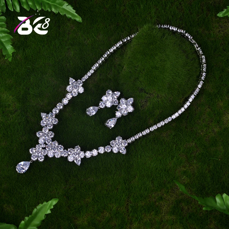 Be 8 Flower Design AAA+ CZ Wedding Jewelry Sets For Women Silver Color Necklaces Pendant Stud Earrings for Women Gift S047
Be 8 Flower Design AAA+ CZ Wedding Jewelry Sets For Women Silver Color Necklaces Pendant Stud Earrings for Women Gift S047