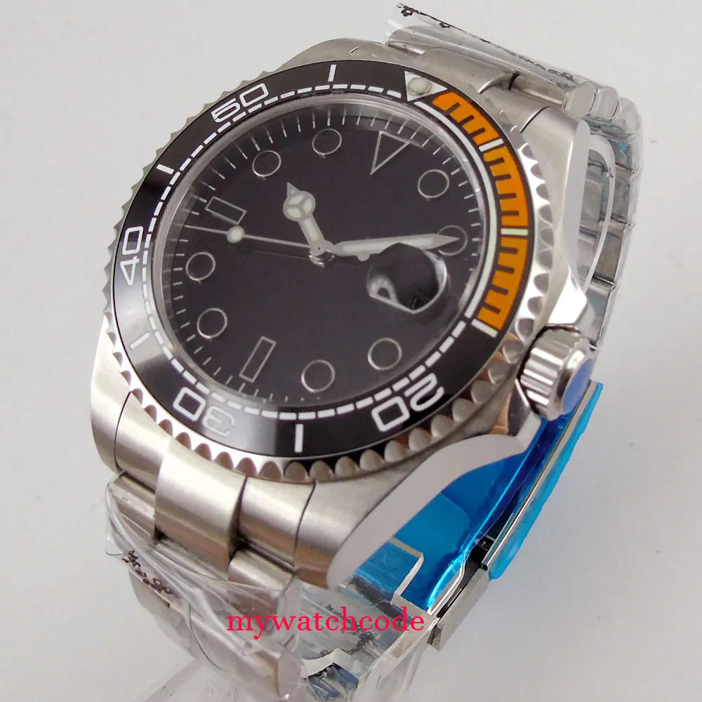 43mm bliger black sterile dial date window sapphire glass automatic mens watch P7
43mm bliger black sterile dial date window sapphire glass automatic mens watch P7