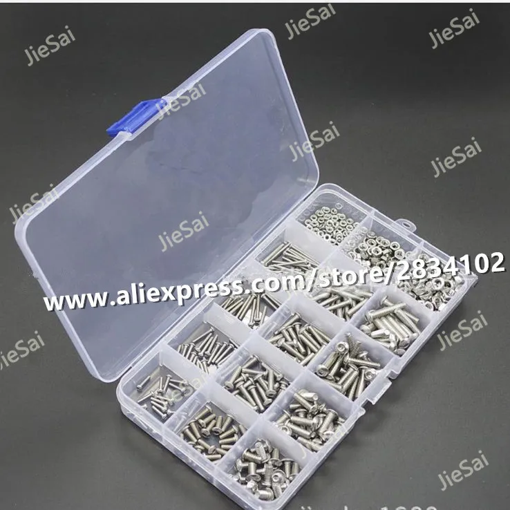 480pcs Round Hexagon Socket Button Head Screw Bolt 304 Stainless Steel Hex Socket Head Cap Screws Nut Set Kit With Box
480pcs Round Hexagon Socket Button Head Screw Bolt 304 Stainless Steel Hex Socket Head Cap Screws Nut Set Kit With Box