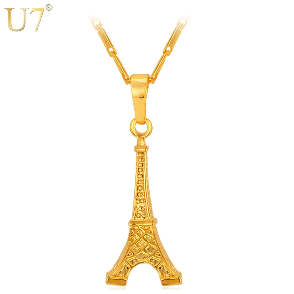 U7 Gold Color Eiffel Tower Necklace Women Gift Fashion Jewelry Wholesale Romantic Necklaces&Pendant For Women P456
U7 Gold Color Eiffel Tower Necklace Women Gift Fashion Jewelry Wholesale Romantic Necklaces&Pendant For Women P456