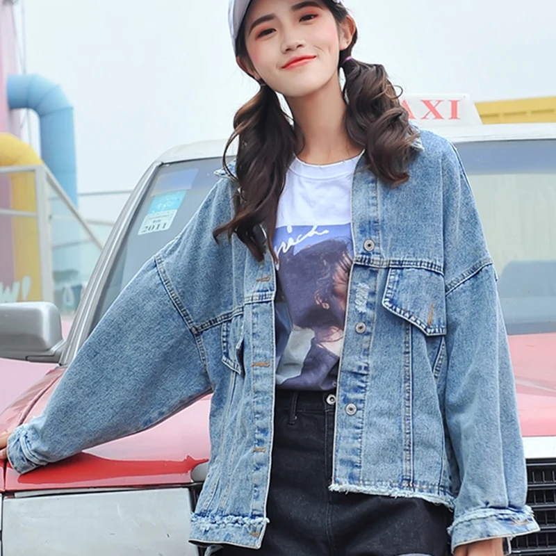 2019 Women Denim Jacket Loose Batwing Sleeve Jackets Casual Vintage Frayed Hole Coat Chic Patchwork Lady Denim Jackets ZJK09
2019 Women Denim Jacket Loose Batwing Sleeve Jackets Casual Vintage Frayed Hole Coat Chic Patchwork Lady Denim Jackets ZJK09