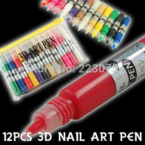 Hot 12 COLORS 3D NAIL ART PEN DRAWING DESIGN BRUSH POLISH Fine Tip Pen Design DIY Paint
Hot 12 COLORS 3D NAIL ART PEN DRAWING DESIGN BRUSH POLISH Fine Tip Pen Design DIY Paint
