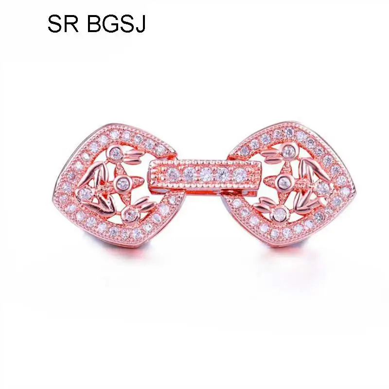 

Free shipping 5PCS 12x29mm High Quality Micro Inlay Zircon Jewelry Design Connector Clasp