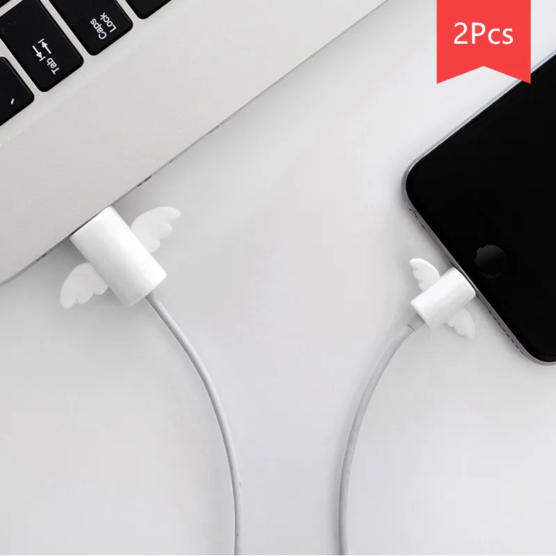 2 шт./компл. с рисунком и нашивкой в виде ангельских USB кабель защитный AWG защитной