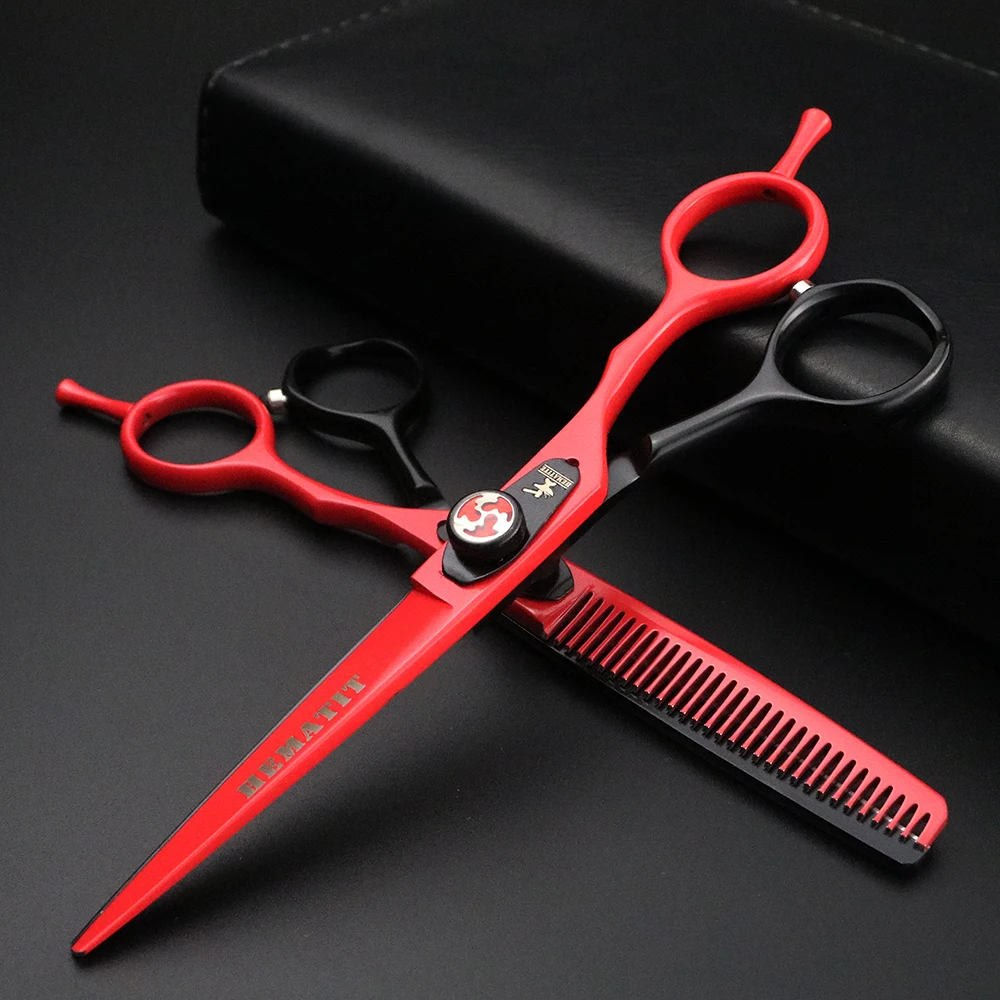 6 inch black red hair scissors set Japan 440C hairdressing scissors barber cutting scissors and thinning scissors
6 inch black red hair scissors set Japan 440C hairdressing scissors barber cutting scissors and thinning scissors