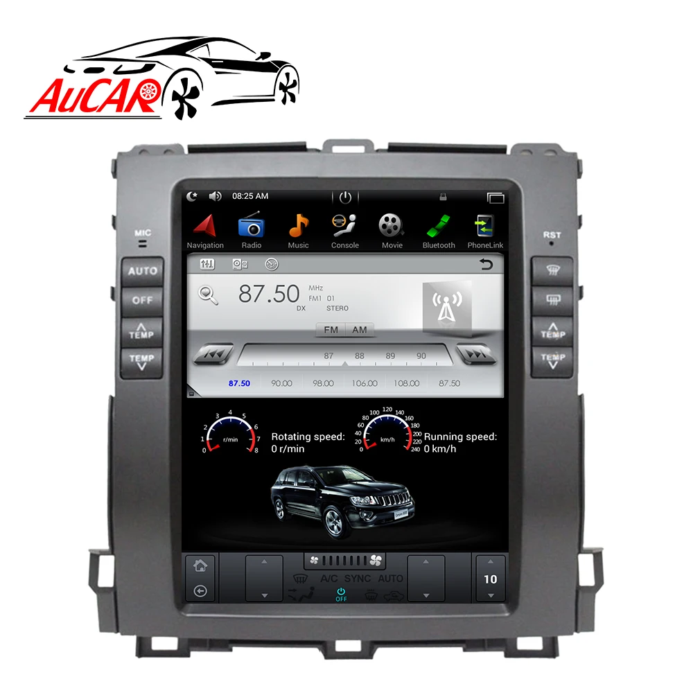 Автомобильный мультимедийный плеер 2 Din Android 8 1 10 4 дюйма GPS навигация для Toyota Prado 2002