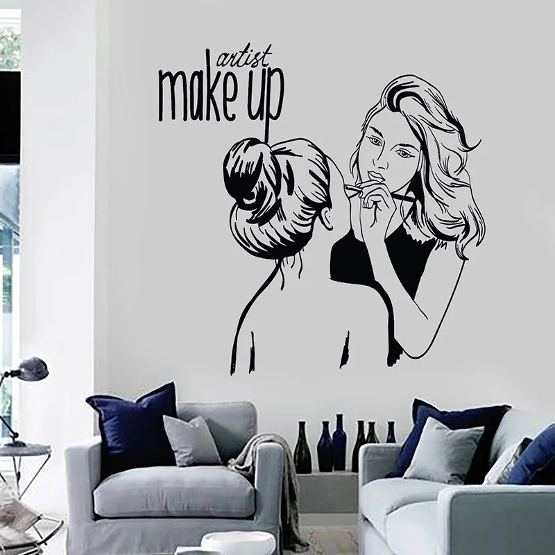 Make Up Woman Wall Decals Artist Cosmetic Beauty Salon Wall Stickers Art Mural Removable Shop Decoration H159
Make Up Woman Wall Decals Artist Cosmetic Beauty Salon Wall Stickers Art Mural Removable Shop Decoration H159