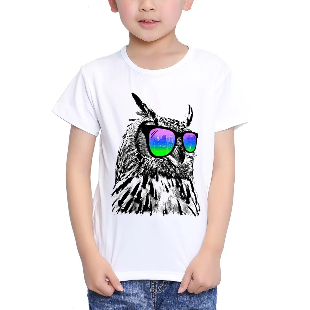 Teeheart Обувь для мальчиков/девочек Модальные Футболка Прохладный Eagle носить Очки с