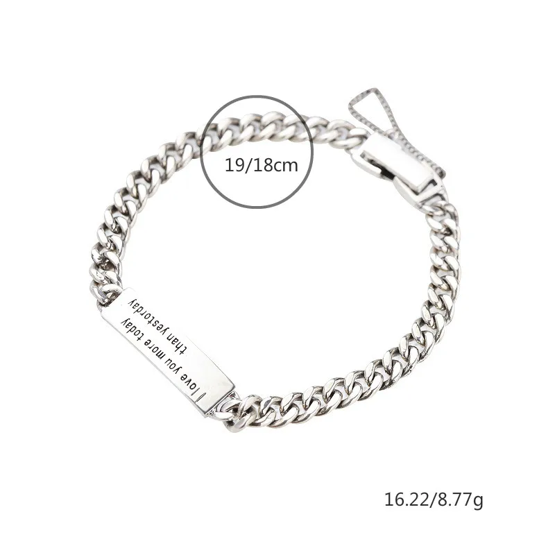 Flyleaf Letter Real 925 Sterling Silver Bracelets For Women Fine Jewelry Thick Flat Chain Couple Bracelets & Bangles Vintage
Flyleaf Letter Real 925 Sterling Silver Bracelets For Women Fine Jewelry Thick Flat Chain Couple Bracelets & Bangles Vintage