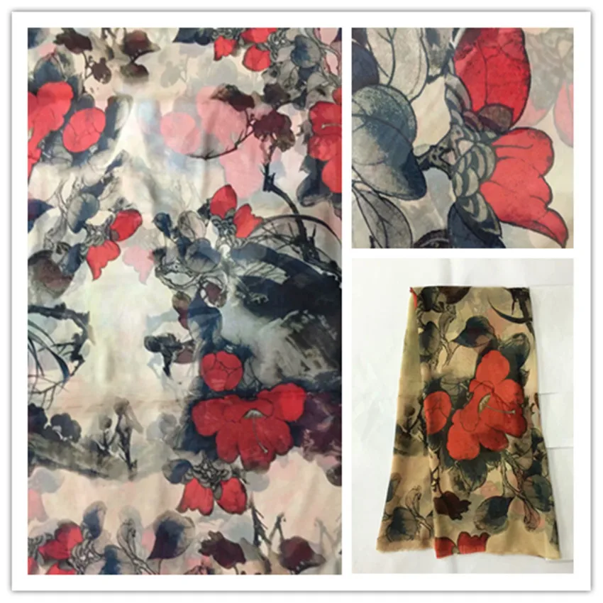 140cm Printed Nature Silk Chiffon Fabric For Crafts Material Sewing Women Dress Scarf Clothes Textile100% silk 6M/M DS05
140cm Printed Nature Silk Chiffon Fabric For Crafts Material Sewing Women Dress Scarf Clothes Textile100% silk 6M/M DS05