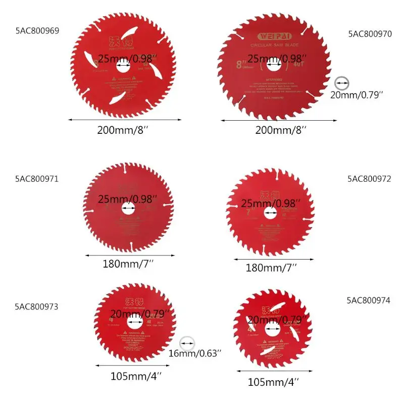 4"7"8 Inch Cemented Carbide Circular Saw Blade 105mm/180mm/200mm 30/40/60 Teeth Wood Cutting Tool Woodworking Bore
4"7"8 Inch Cemented Carbide Circular Saw Blade 105mm/180mm/200mm 30/40/60 Teeth Wood Cutting Tool Woodworking Bore