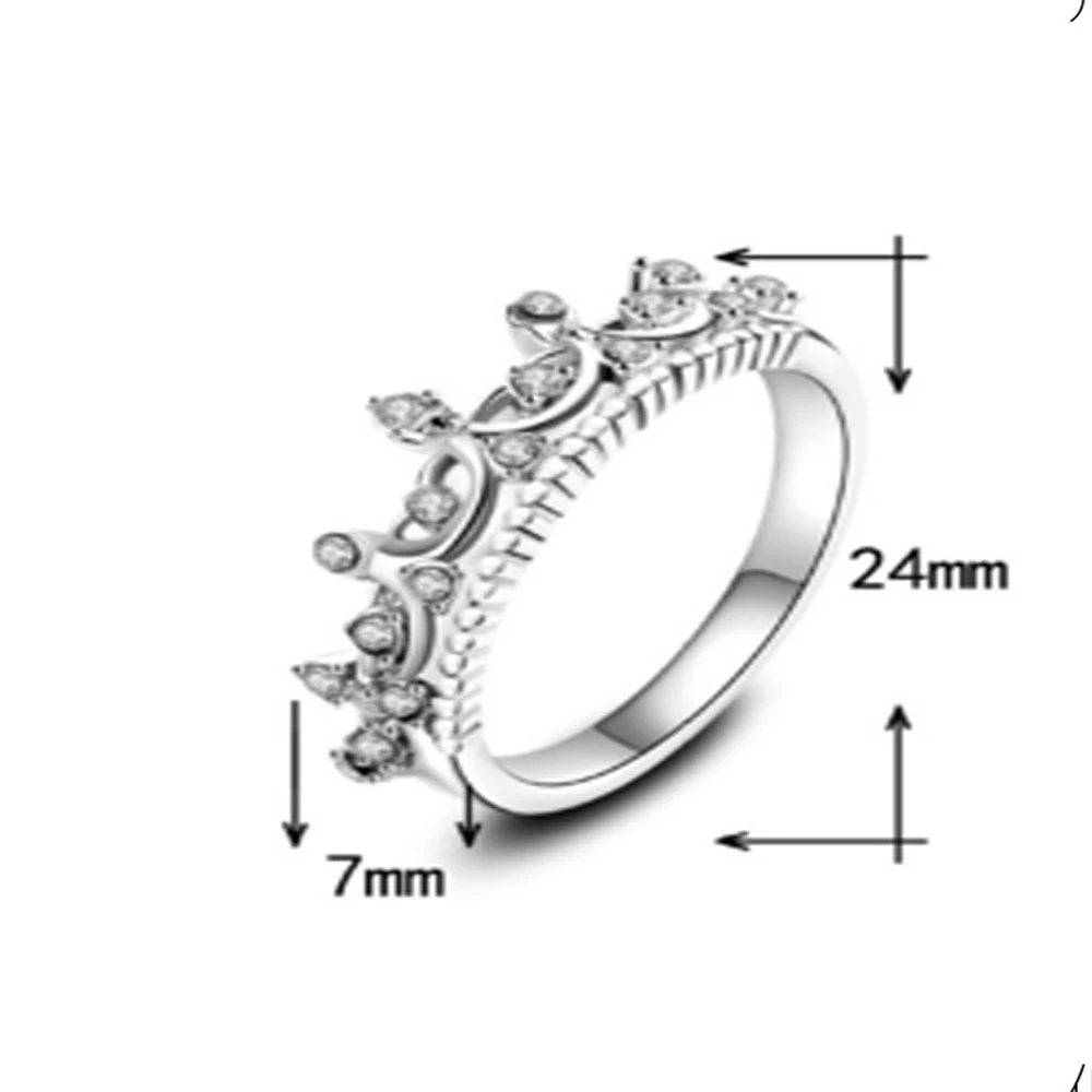 Женское свадебное кольцо с фианитом в форме короны | Украшения и аксессуары