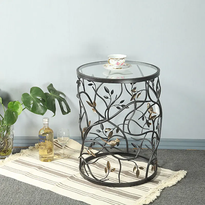 Vintage Round Living Room Sofa Balcony Small Round Table Side Table, Iron Tea Table Tempered Glass, Creative Furniture
Vintage Round Living Room Sofa Balcony Small Round Table Side Table, Iron Tea Table Tempered Glass, Creative Furniture