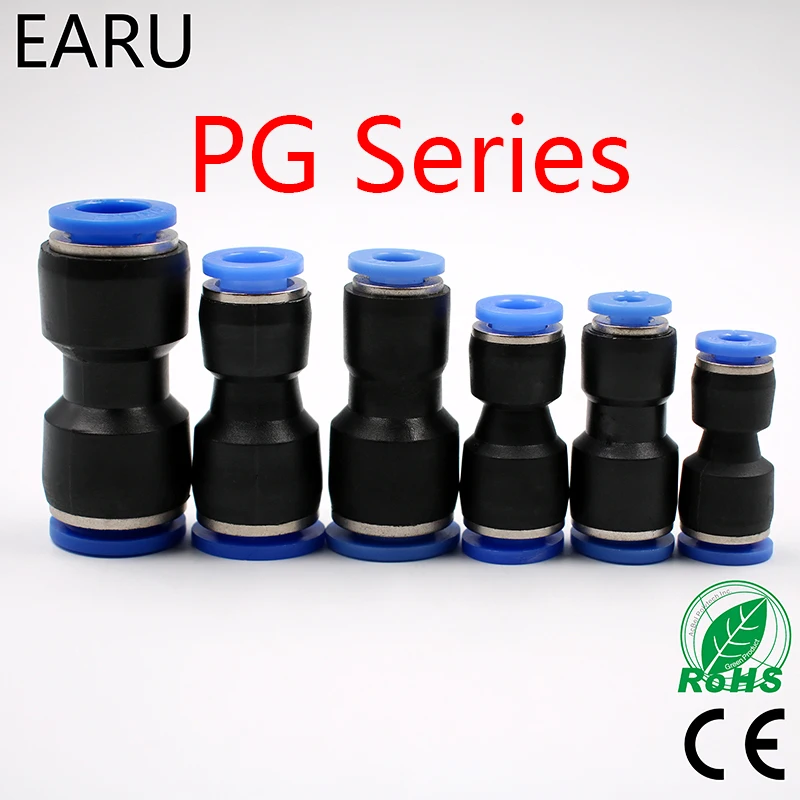 

5pcs PG4-6 4-8 6-8 6-10 8-10 8-12 10-12mm Straight Union Reducer Fitting Pneumatic Push to Connect Air Connector Socket Plug
