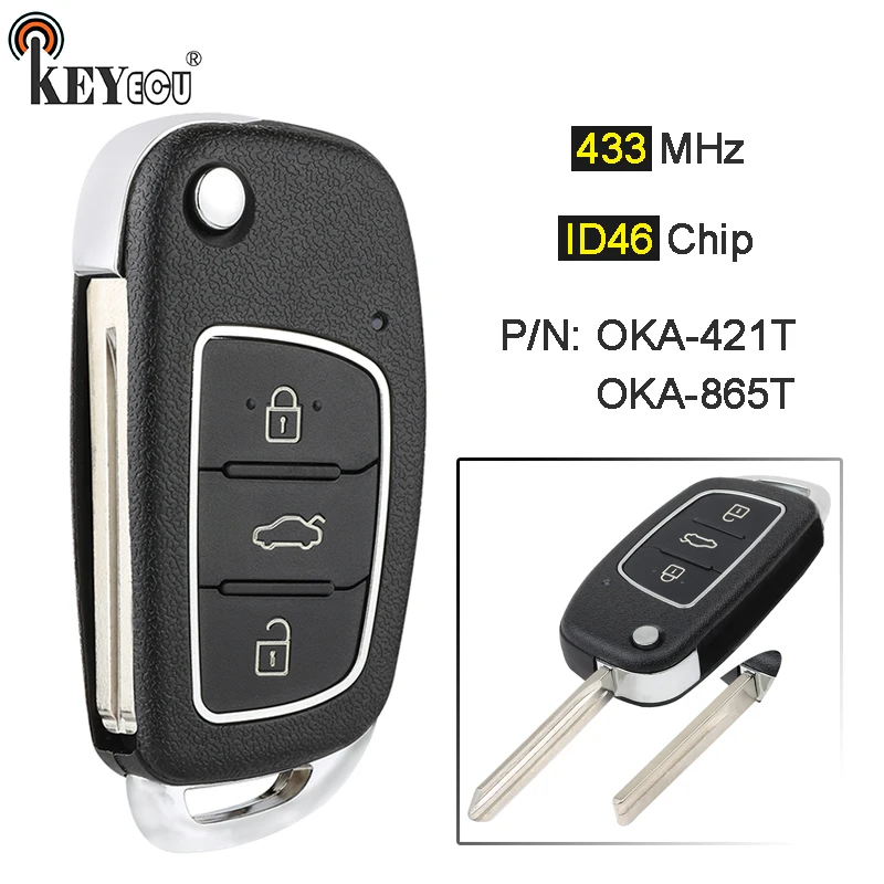KEYECU 433MHz ID46 Chip P/N: OKA-421T / OKA-865T Замена для Hyundai Mistra Elantra с 3 кнопками
KEYECU 433MHz ID46 Chip P/N: OKA-421T / OKA-865T Замена для Hyundai Mistra Elantra с 3 кнопками