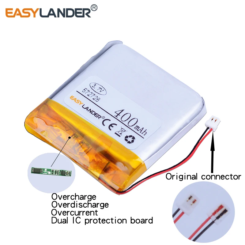 572728 3,7 V 400mAh 1.48wh литий-полимерный литий-ионный аккумулятор для Q50 G700S K92 G36 Y3 Детские умные часы 572828
572728 3,7 V 400mAh 1.48wh литий-полимерный литий-ионный аккумулятор для Q50 G700S K92 G36 Y3 Детские умные часы 572828