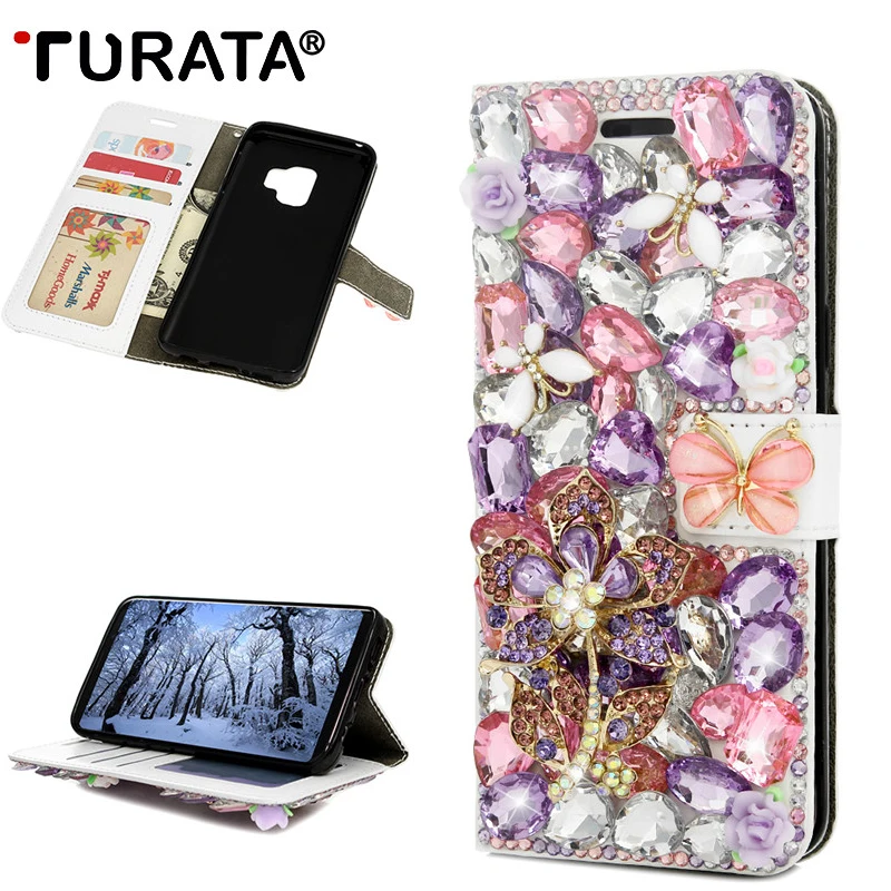 Алмазный Кожаный чехол для телефона iPhone X 7 8 Plus samsung Galaxy S7 S9 huawei 9 P20 Lite sony Xperia XA2/XZ2