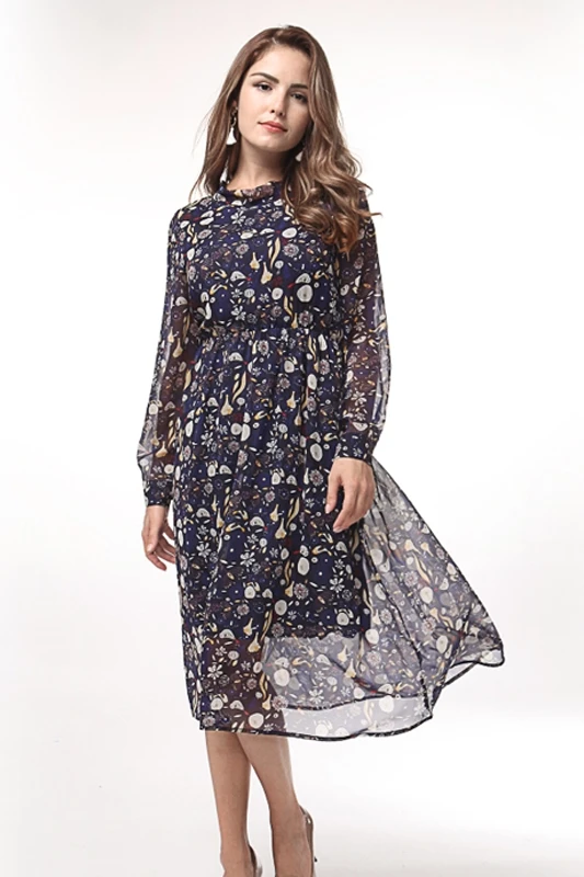 2017 Autumn Women Vintage Eleagnt Floral Print Dress Euramerican Style Fashion Long Sleeve Female Dresses Plus Size 3xl Vestidos
2017 Autumn Women Vintage Eleagnt Floral Print Dress Euramerican Style Fashion Long Sleeve Female Dresses Plus Size 3xl Vestidos