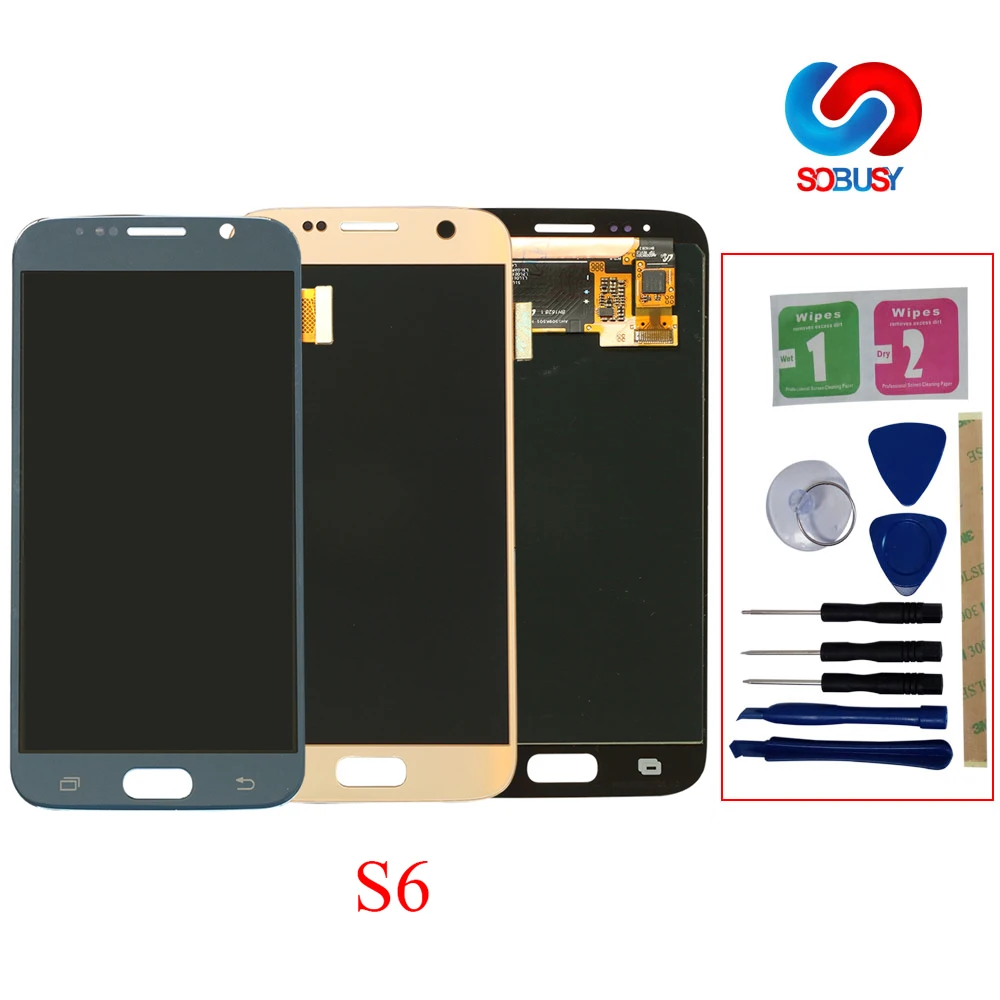 Оригинальный супер AMOLED ЖК дисплей для SAMSUNG Galaxy S6 G920 G920F SM G920FD кодирующий
