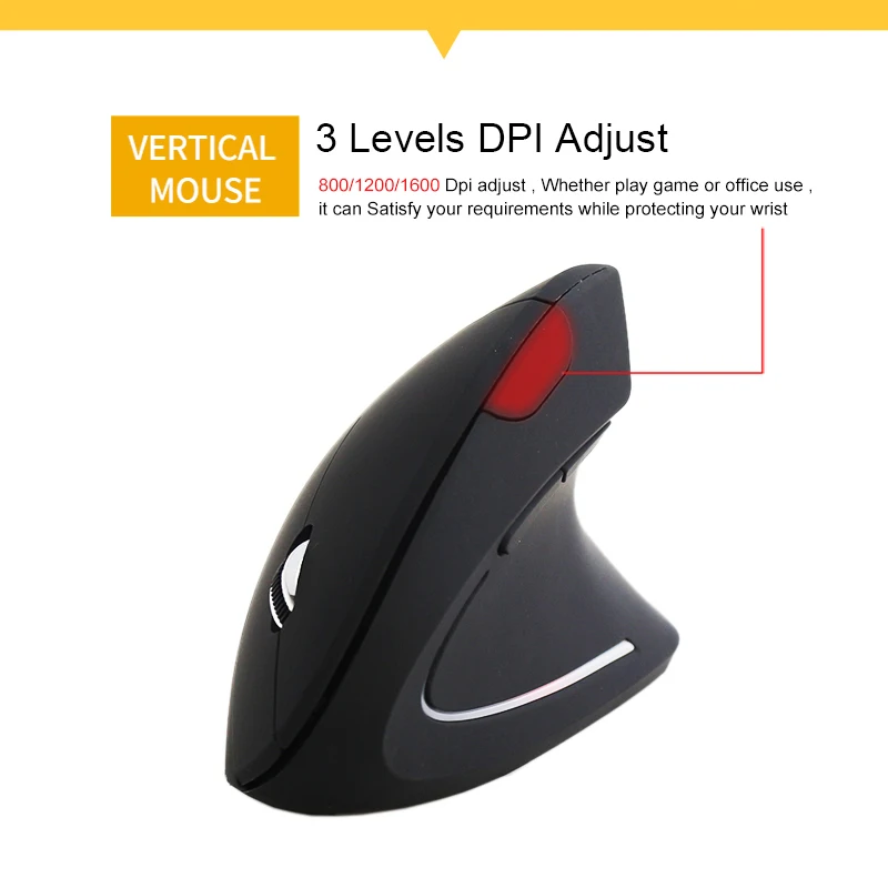 Sovawin Wireless Mouse 800 1200 1600 DPI Optical Mice Vertical Ergonomic Wrist Healing Mouse For Desktop Computer PC Game Mice
Sovawin Wireless Mouse 800 1200 1600 DPI Optical Mice Vertical Ergonomic Wrist Healing Mouse For Desktop Computer PC Game Mice