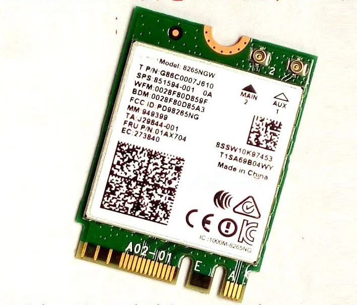 Оптовая продажа, Новинка для Intel Wireless-AC 8265 8265NGW 802.11ac NGFF M.2 WiFi + для беспроводной карты Bluetooth 4,2 2,4G/5GHz 867Mbps
Оптовая продажа, Новинка для Intel Wireless-AC 8265 8265NGW 802.11ac NGFF M.2 WiFi + для беспроводной карты Bluetooth 4,2 2,4G/5GHz 867Mbps