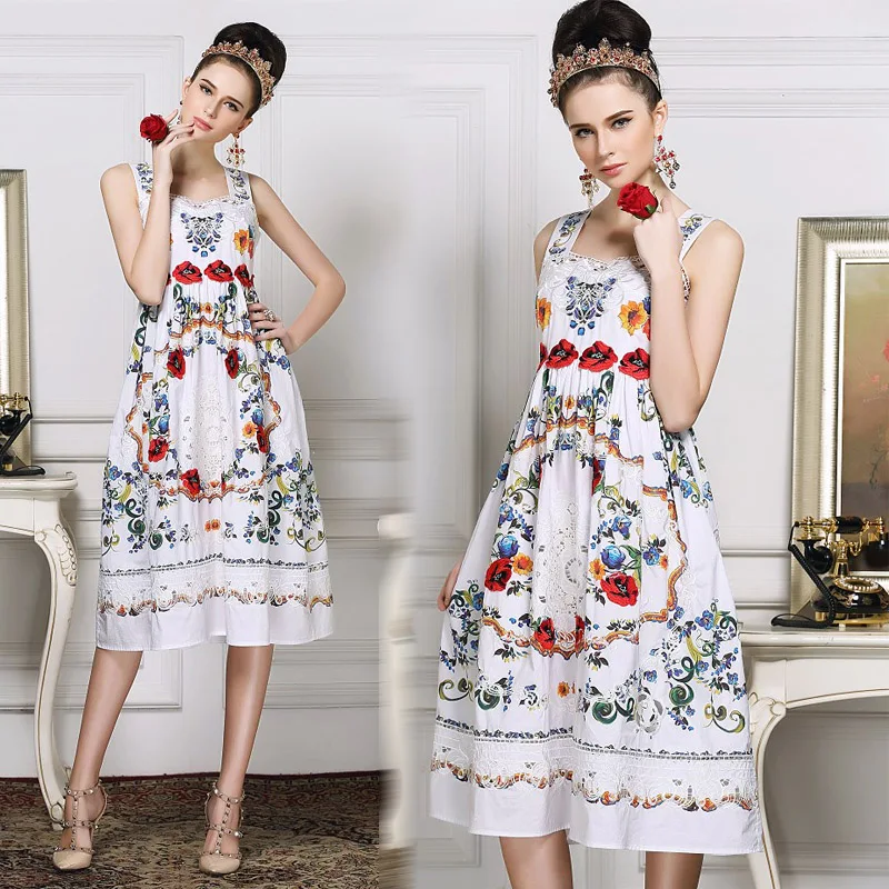 High Quality 2018 Newest Spring and Summer Rose Embroidery Flower Print Cotton Tank Hollow Luxurious Women Dress
High Quality 2018 Newest Spring and Summer Rose Embroidery Flower Print Cotton Tank Hollow Luxurious Women Dress