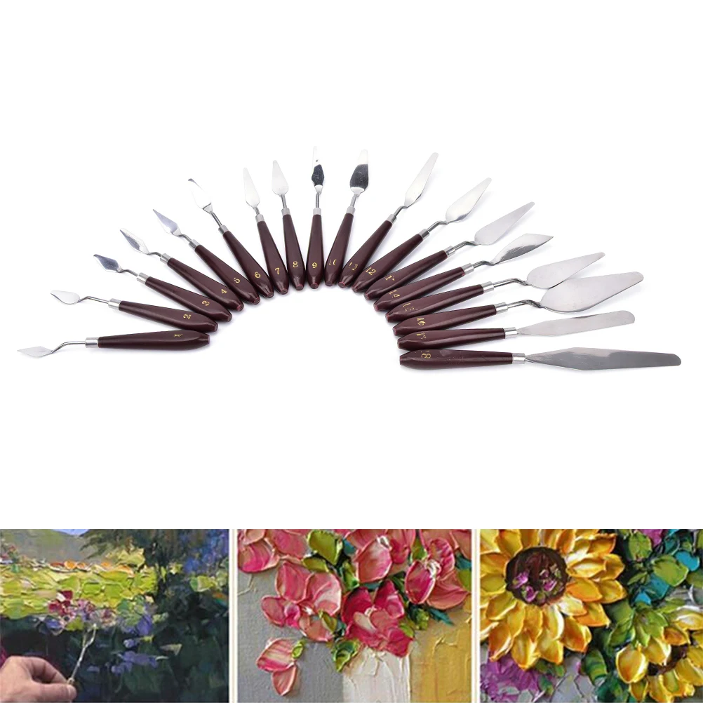 New 1-18# Size Palette Tool Stainless Steel Painting Palette Knife Oil Paint Spatula Mixing Scraper Art Tool
New 1-18# Size Palette Tool Stainless Steel Painting Palette Knife Oil Paint Spatula Mixing Scraper Art Tool