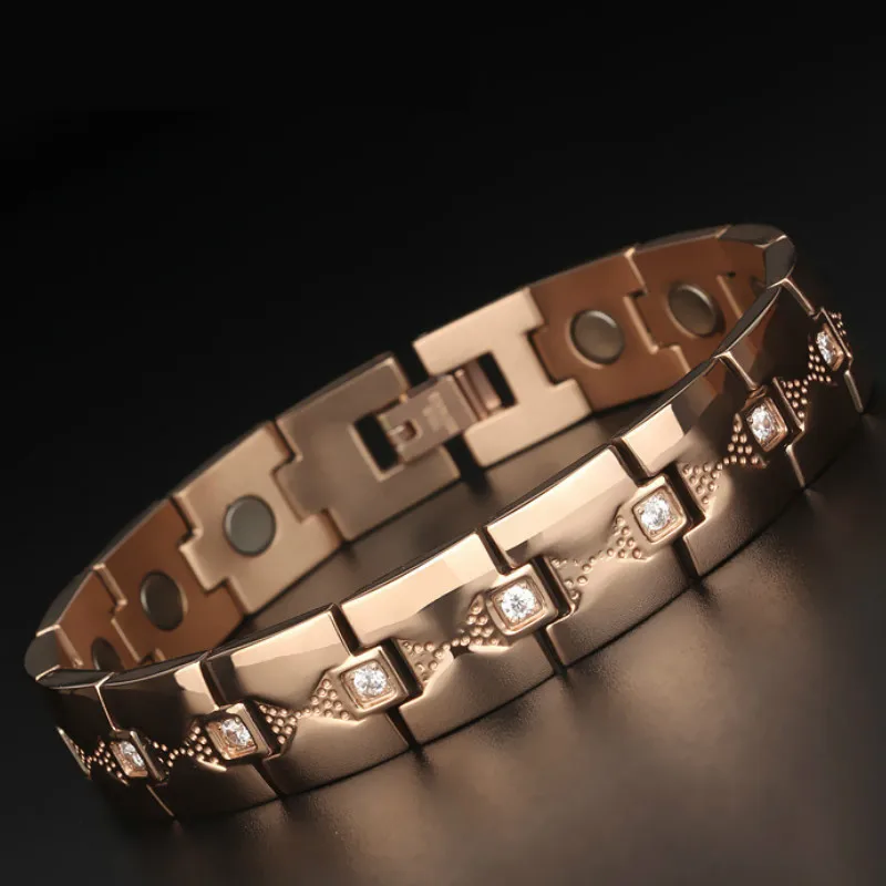 Crystal Gem Woman Bracelet Titanium Health Energy Magnetic Gold Fashion Jewelry Lady Bracelets Gift for Girls
Crystal Gem Woman Bracelet Titanium Health Energy Magnetic Gold Fashion Jewelry Lady Bracelets Gift for Girls