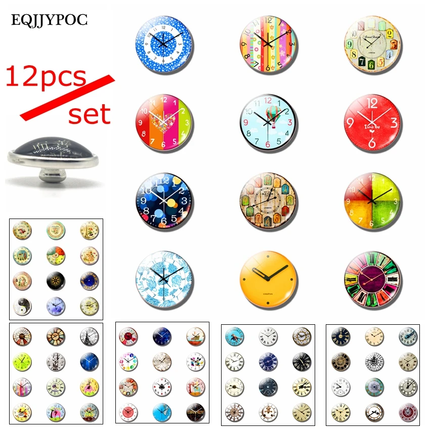 Eternal Time Fashion Clock Snap Buttons 16mm Glass Cabochon Metal Buckle DIY Handmade Charm Photo Snaps Wholesale Customize
Eternal Time Fashion Clock Snap Buttons 16mm Glass Cabochon Metal Buckle DIY Handmade Charm Photo Snaps Wholesale Customize