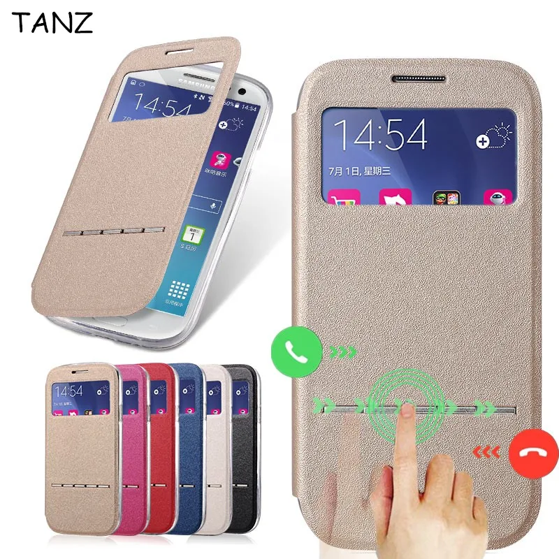 Роскошный чехол TANZ с окошком для экрана Samsung Galaxy J5 J7 S4 S5mini книжка скользящий
