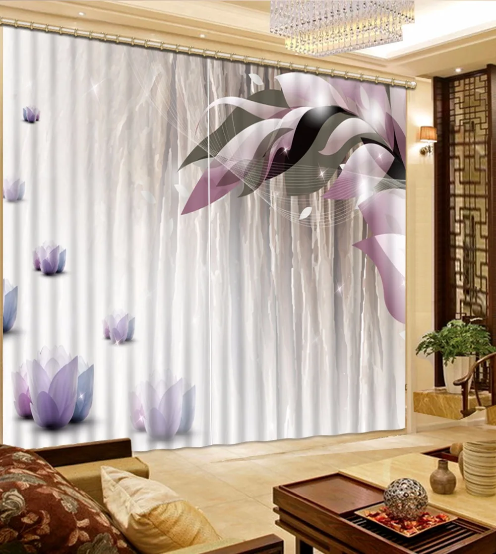 Customized Photo Curtains Purple flower Blackout Curtains For Living Room Bedroom Printing 3D Curtains
Customized Photo Curtains Purple flower Blackout Curtains For Living Room Bedroom Printing 3D Curtains